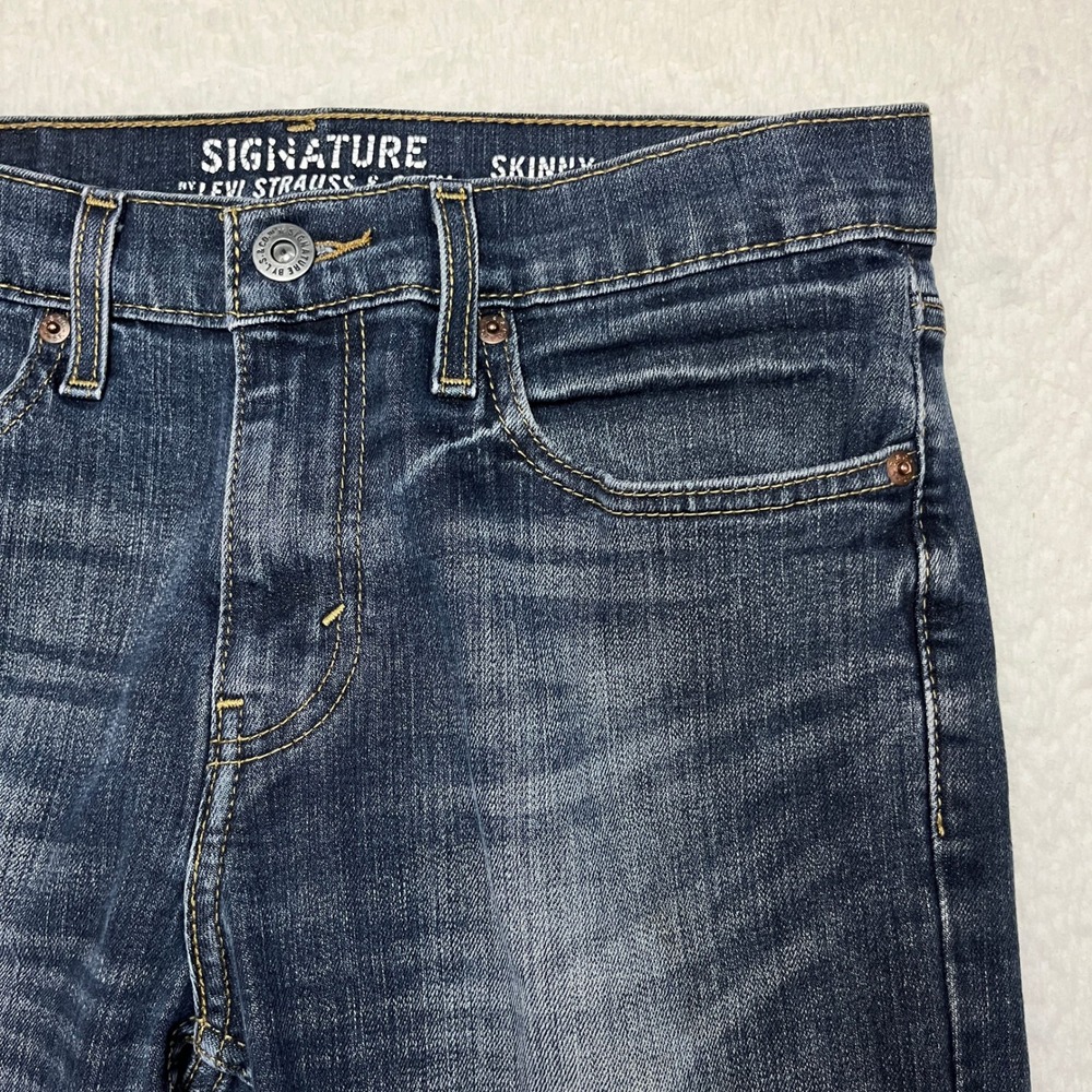Signature by Levi Strauss Jeans Mens 30x32 Blue Skinny Fit Dark Wash Denim